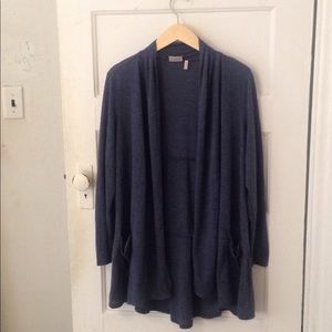 LOGO Lori Goldstein open front cardigan blue L